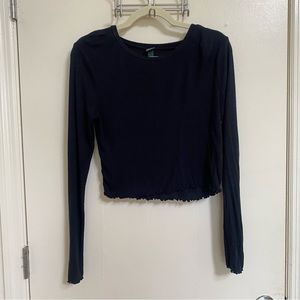 Black Crop Top - Stretchy, Women’s Large